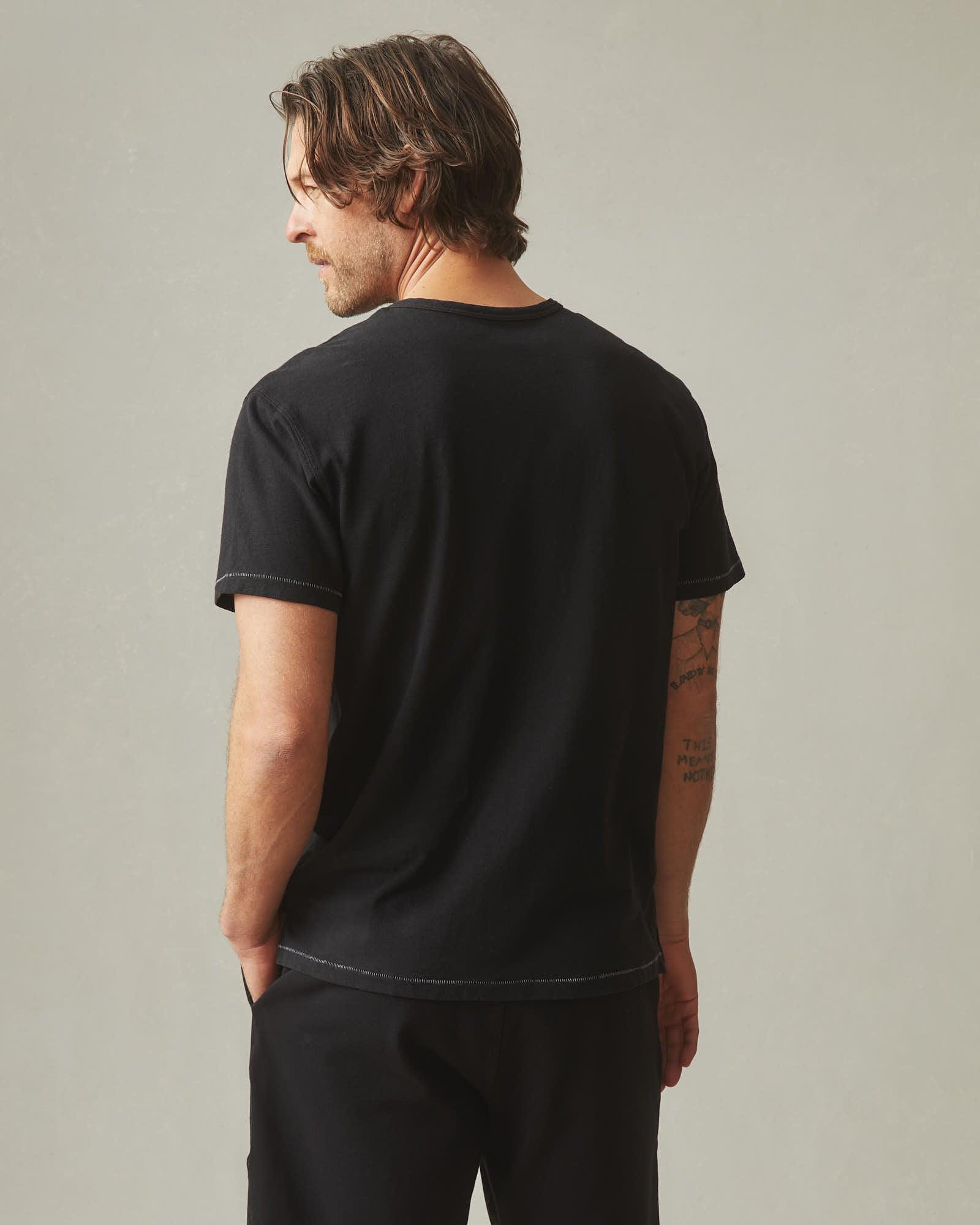 Men's Hemp Jersey Crew Tee - Black Male Product Image