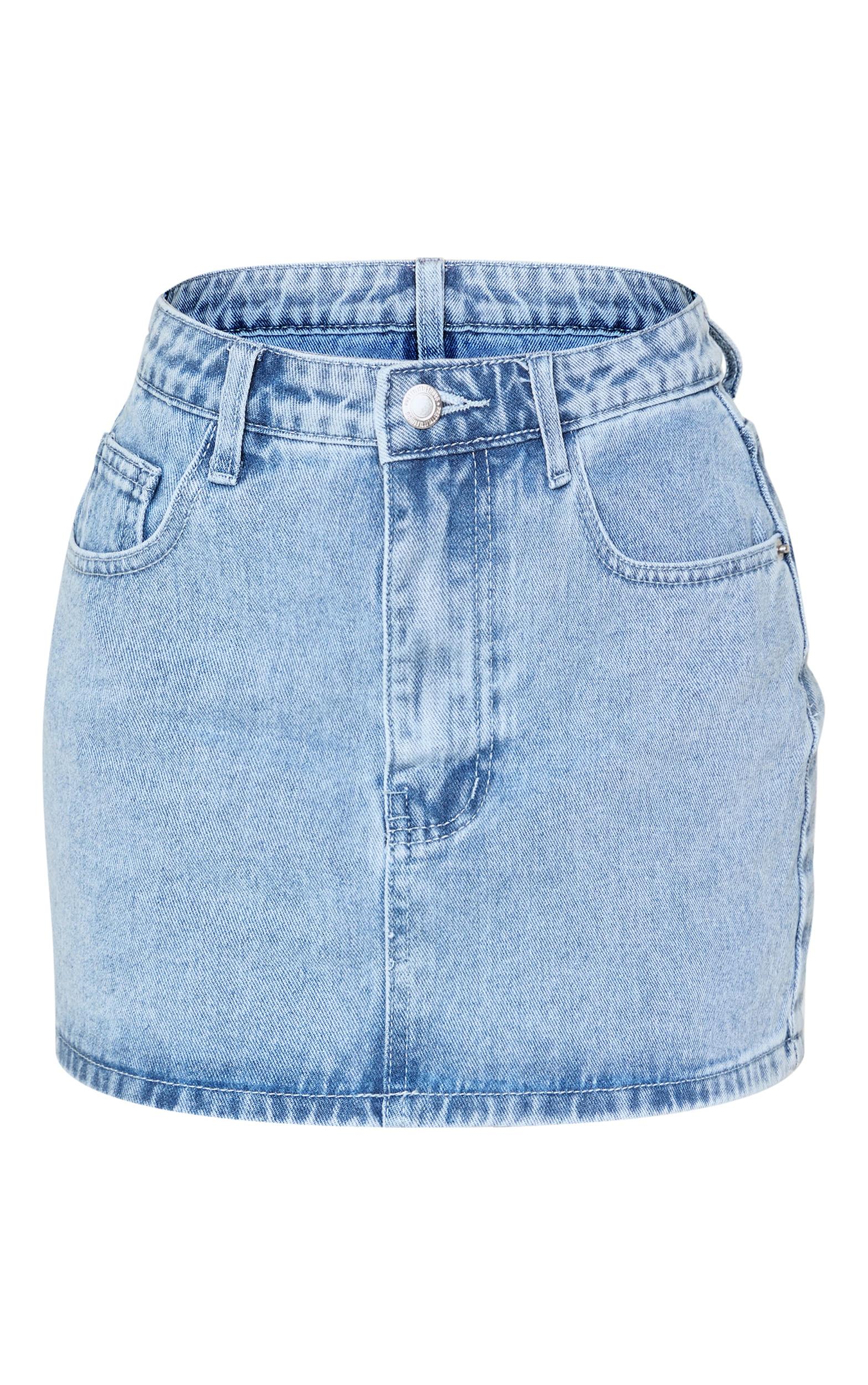 Petite Vintage Wash Pocket Denim Mini Skirt Product Image