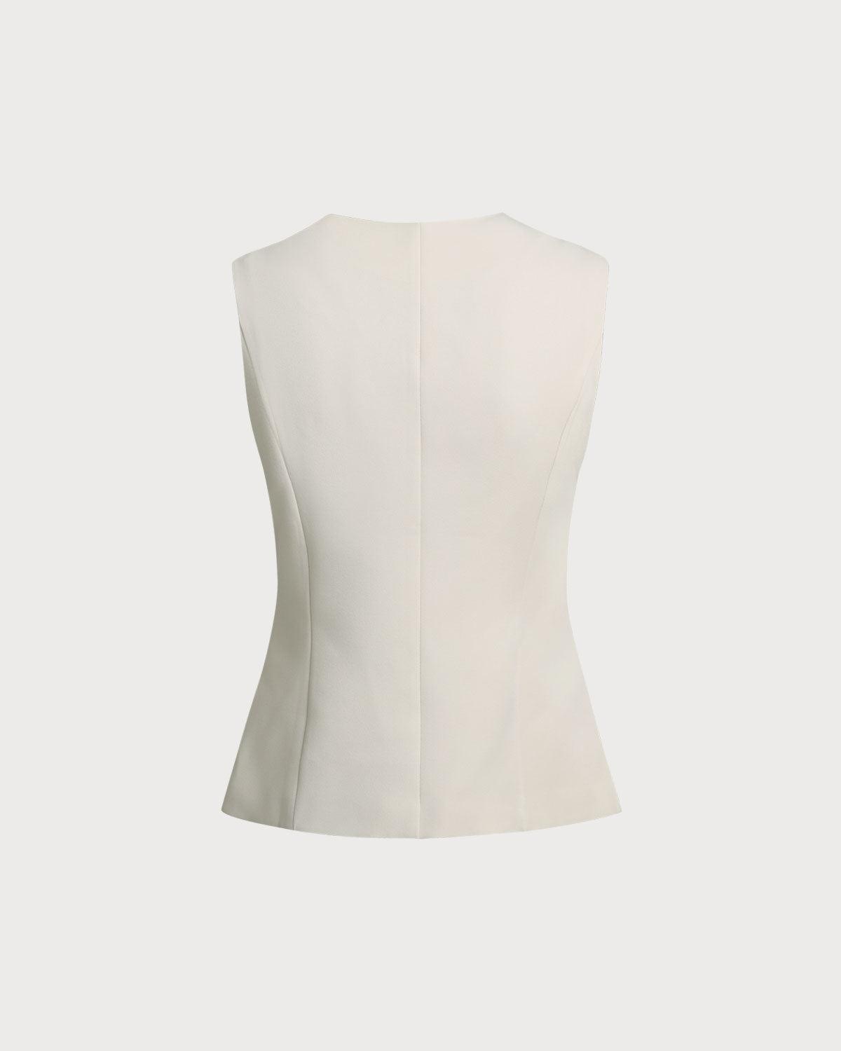 Beige Single Breasted Vest Product Image