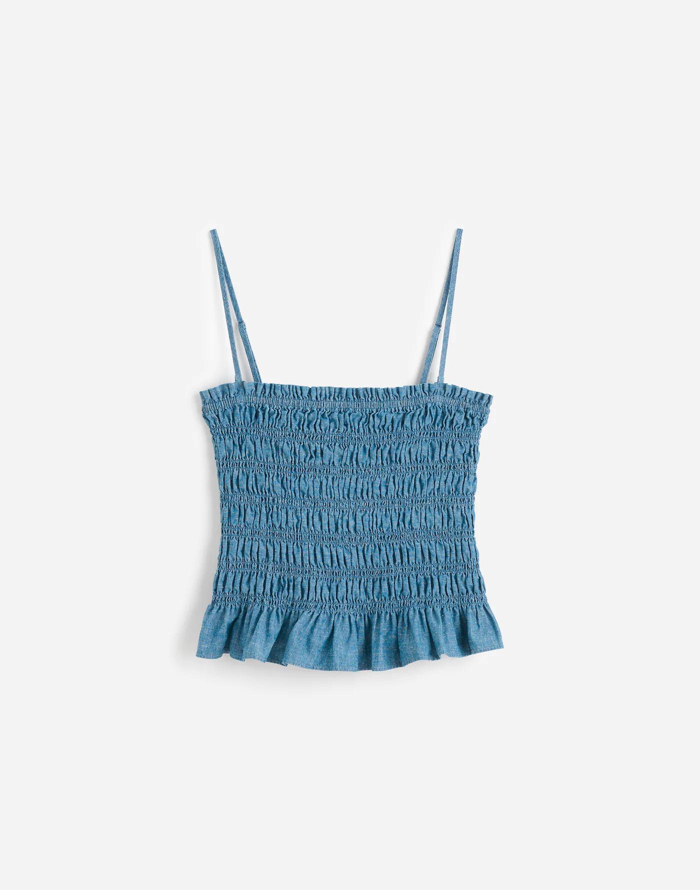 Denim Smocked Tank Product Image