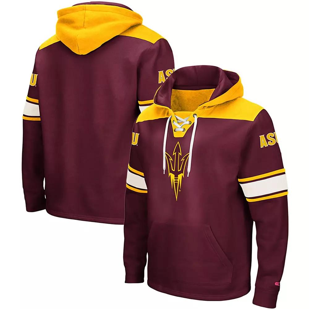 Men's Colosseum Maroon Arizona State Sun Devils 2.0 Lace-Up Pullover Hoodie, Size: Large, Red Product Image