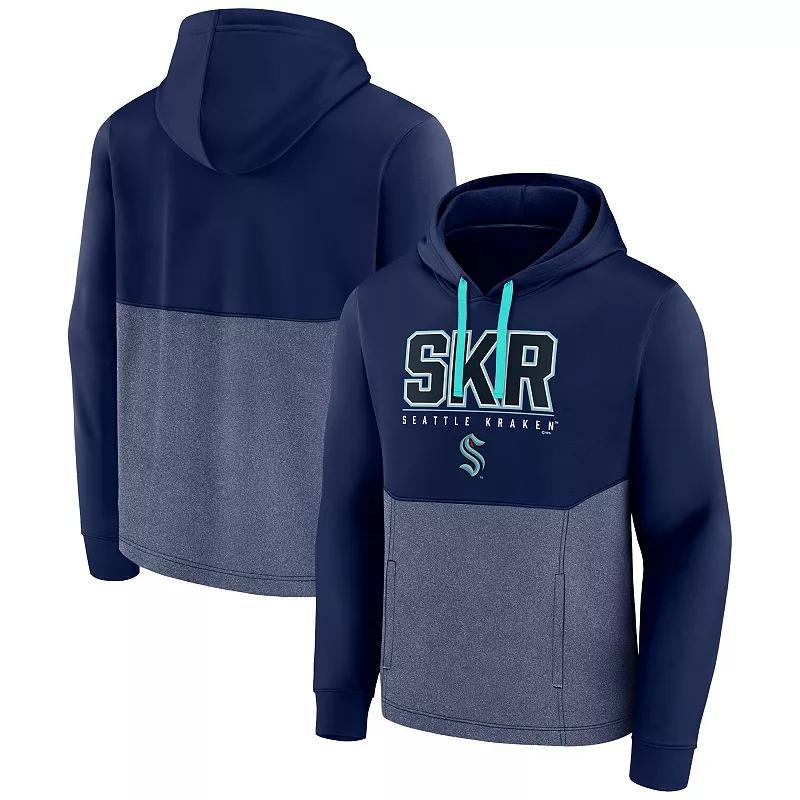 Men's Fanatics Branded Deep Sea Blue Seattle Kraken Successful Tri-Blend Pullover Hoodie,  Product Image
