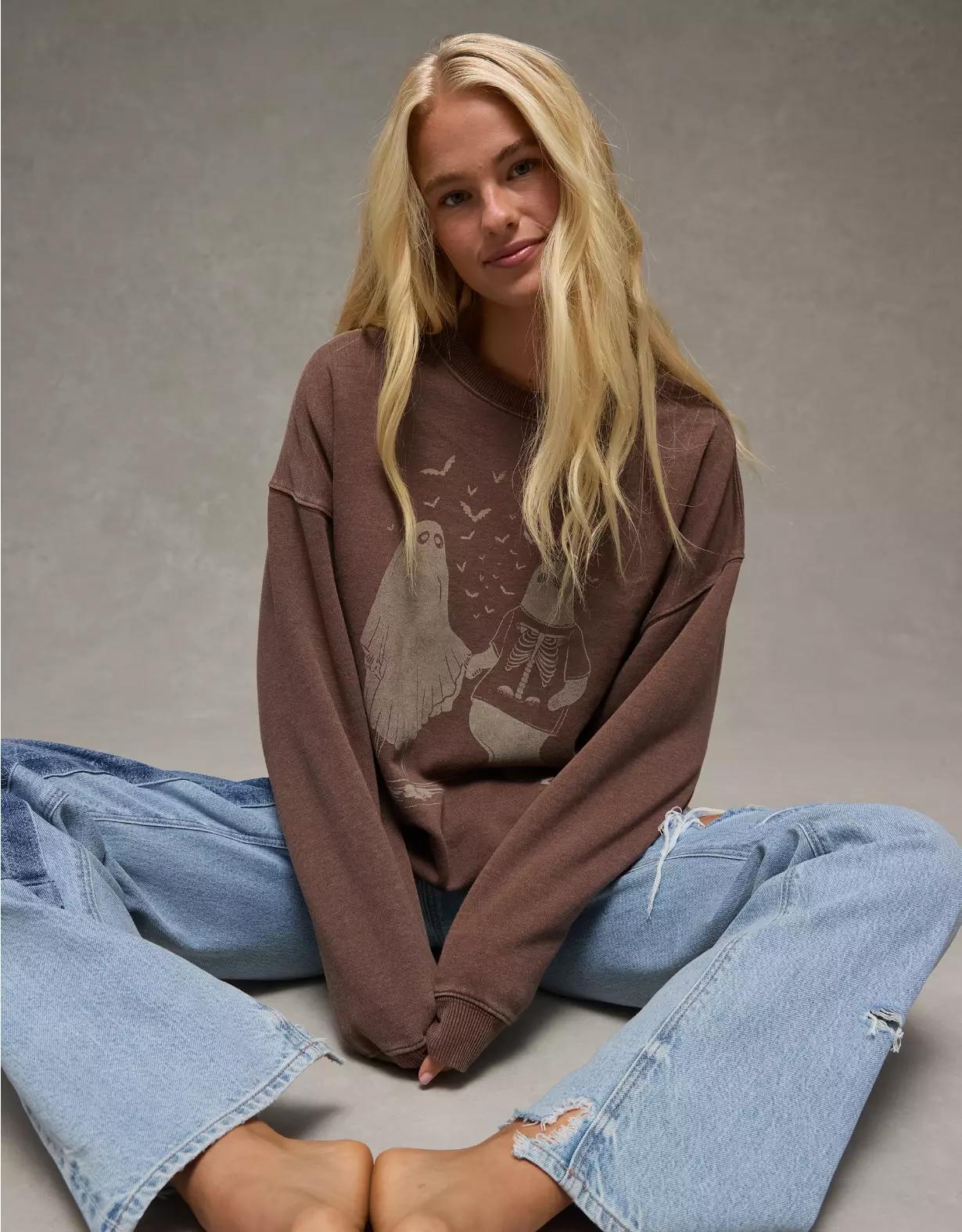 AE Halloween Graphic Sweatshirt Product Image