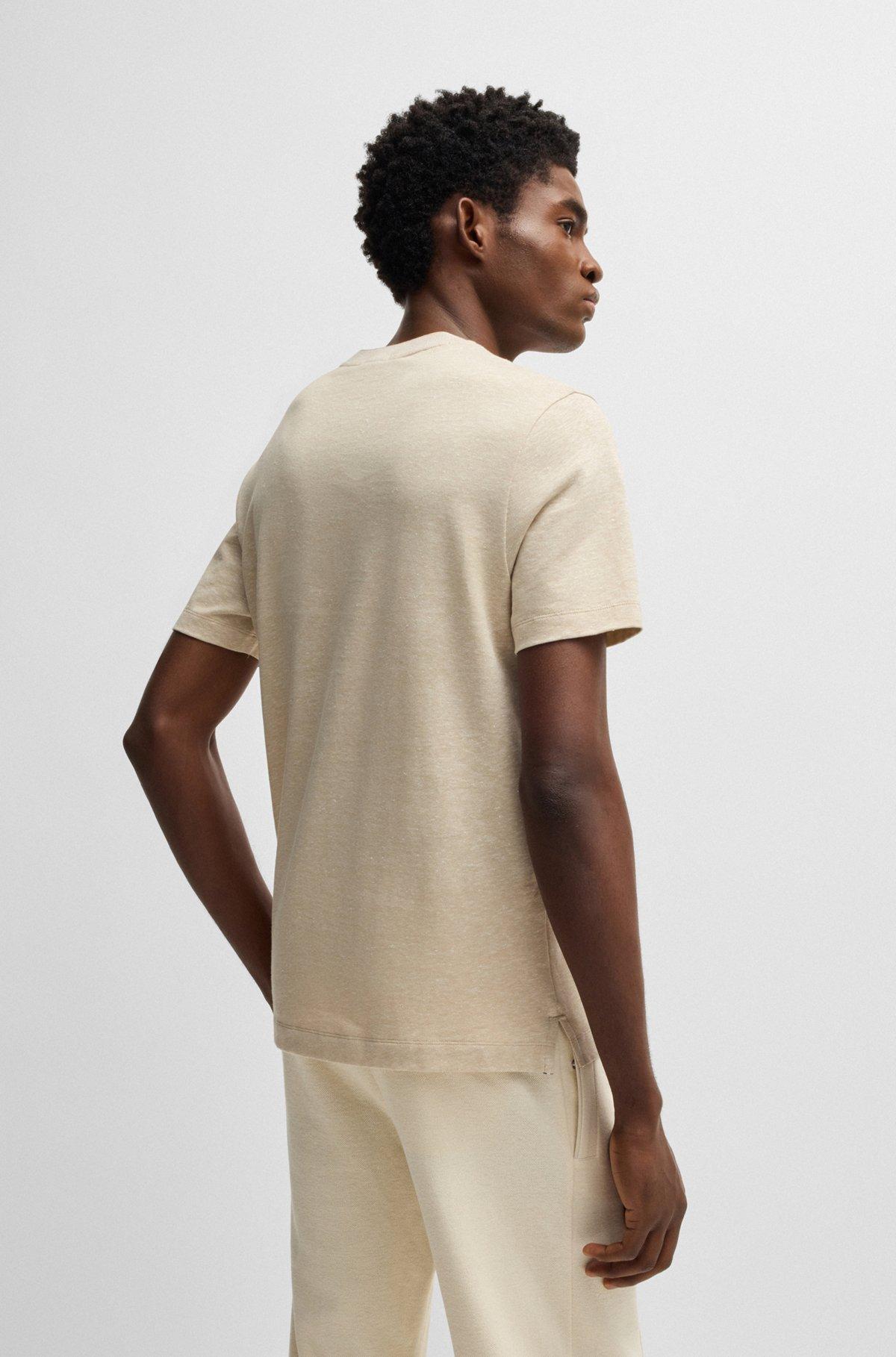 Regular-fit T-shirt in cotton and linen Product Image