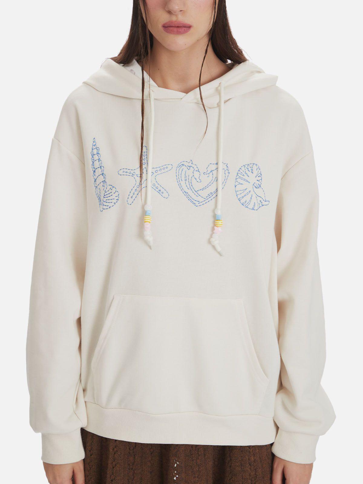 Aelfric Eden Embroidery Starfish Pullover Hoodie Product Image