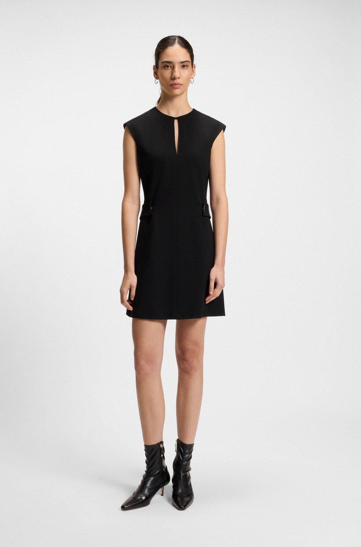 BOSS - Shift dress with belt detail - Black Product Image