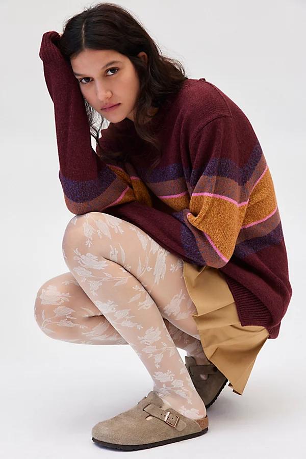 Rose Lace Tights Womens at Urban Outfitters Product Image