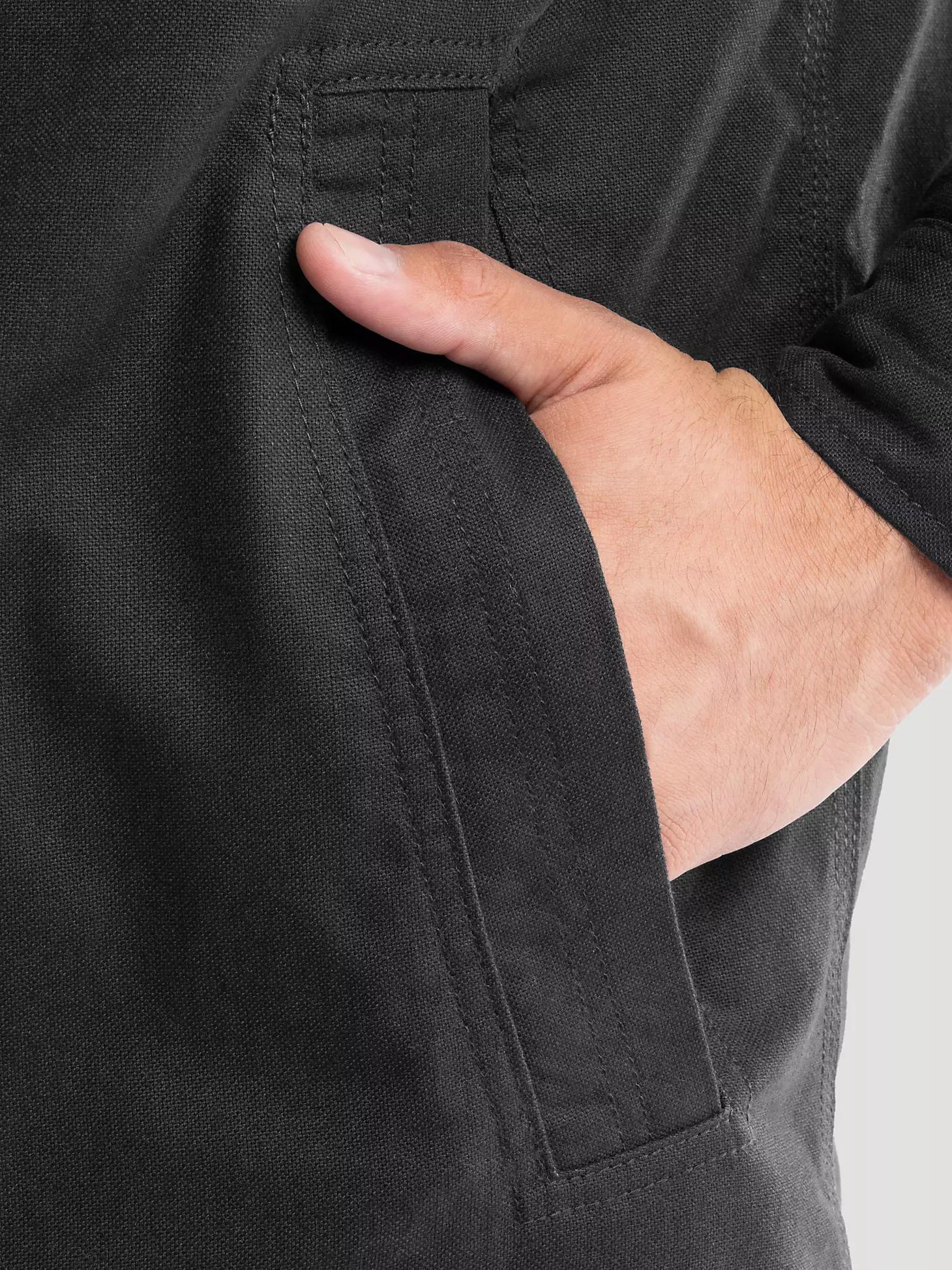 Men's Workwear Faux Shearling Lined Jacket Caviar Product Image