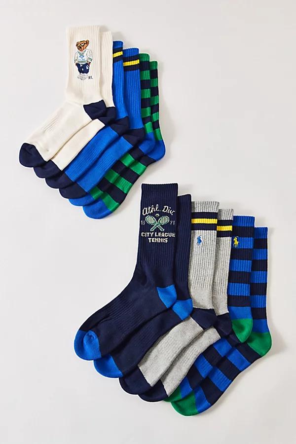 Polo Ralph Lauren Athletic Bear Crew Sock 6-Pack Mens at Urban Outfitters Product Image