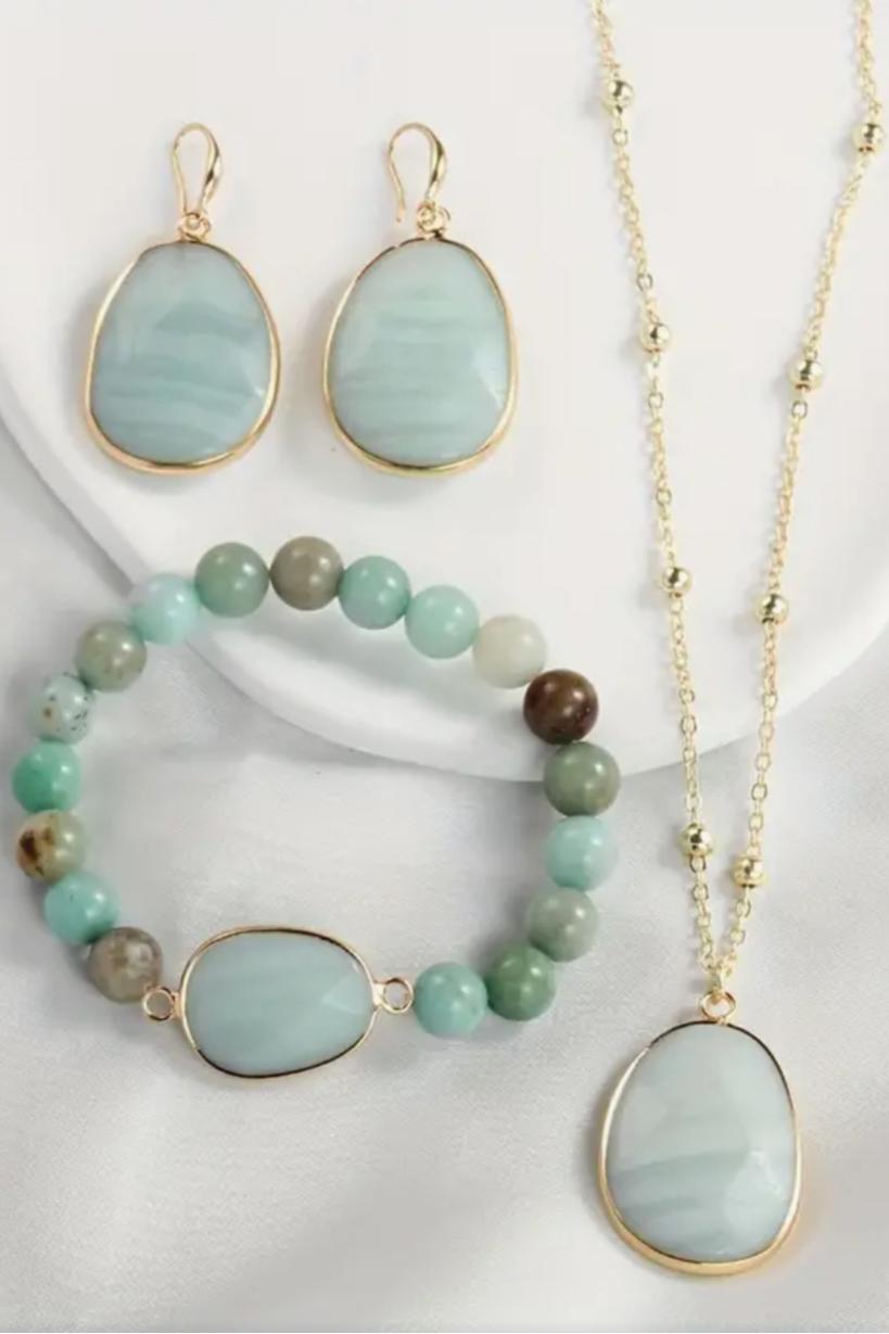 Natural Amazonite Earrings Product Image