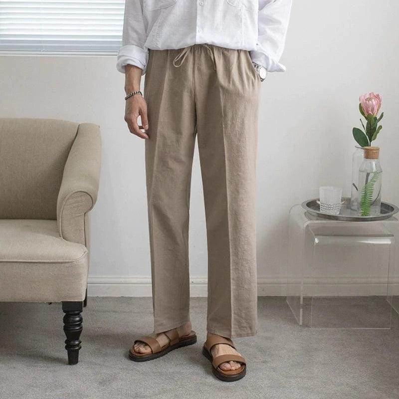 RT No. 18176 LINEN STRAIGHT PANTS Product Image