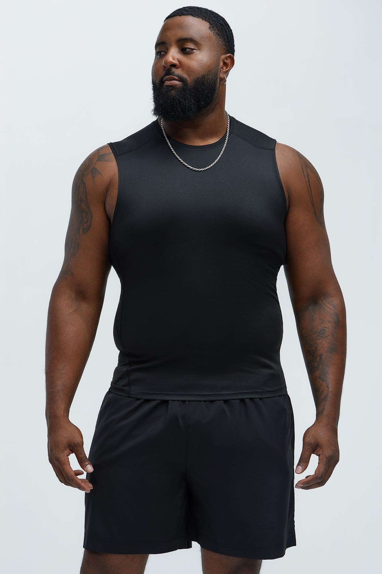 Vital Compression Cut Off Tee - Black Product Image