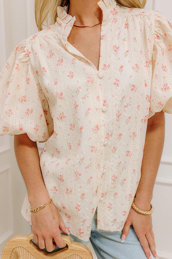 Honeysuckle Fields Floral Eyelet Top Product Image