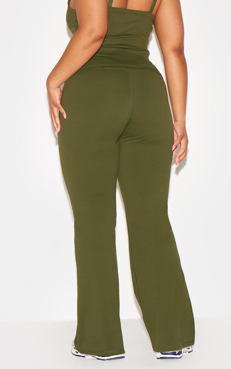 Khaki Sculpt Wrap Waist Yoga Pants Product Image