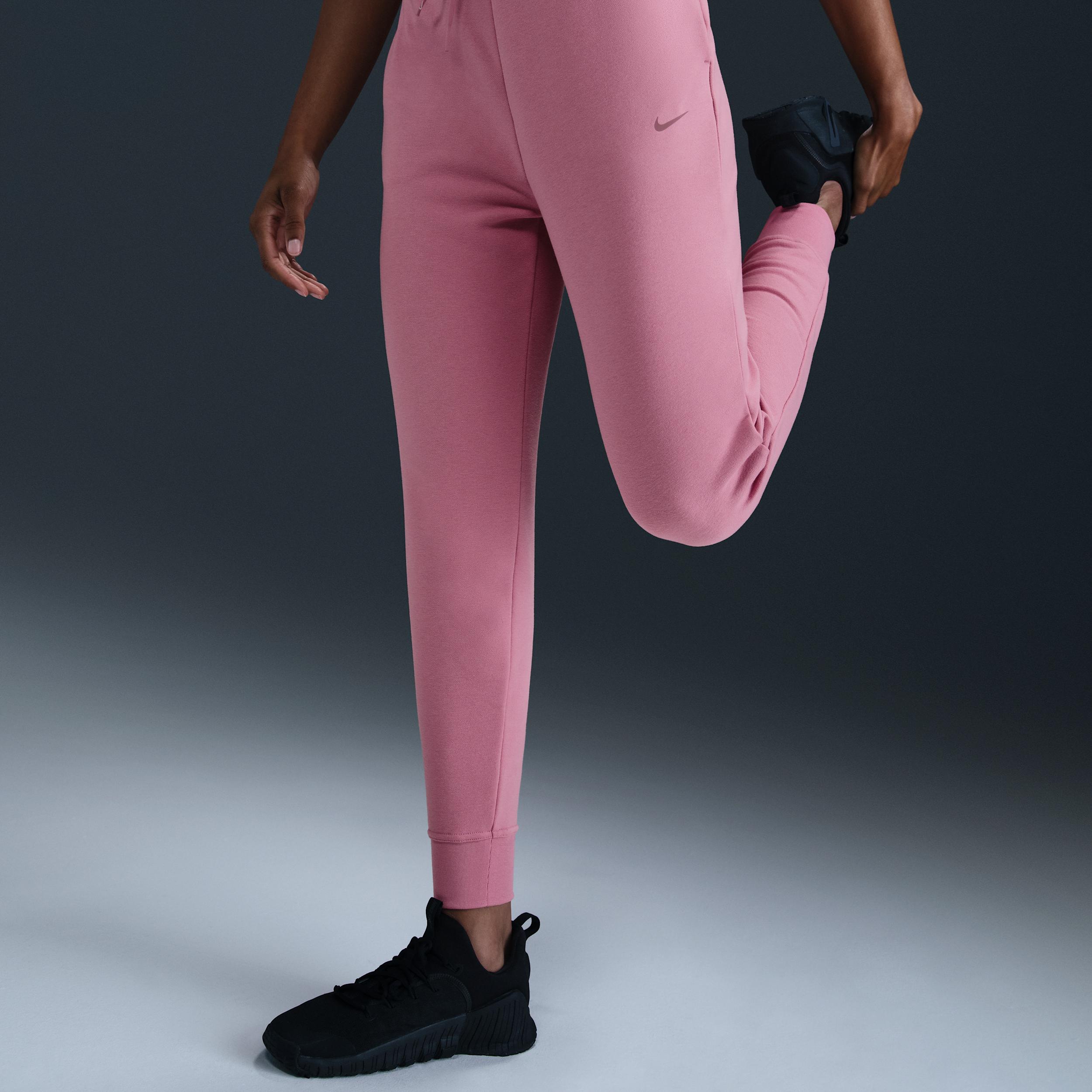 Womens Nike Dri-FIT One High-Waisted 7/8 French Terry Jogger Pants Product Image