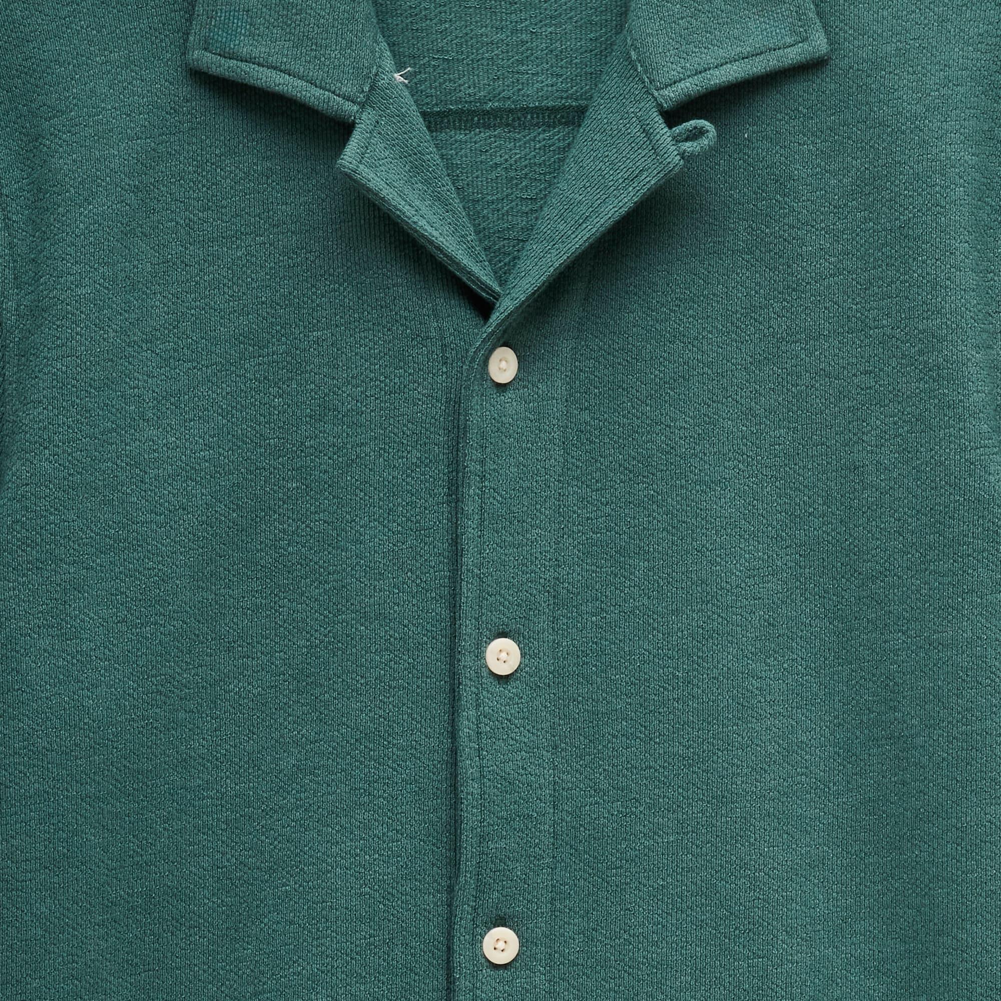 Textured camp-collar knit shirt Product Image