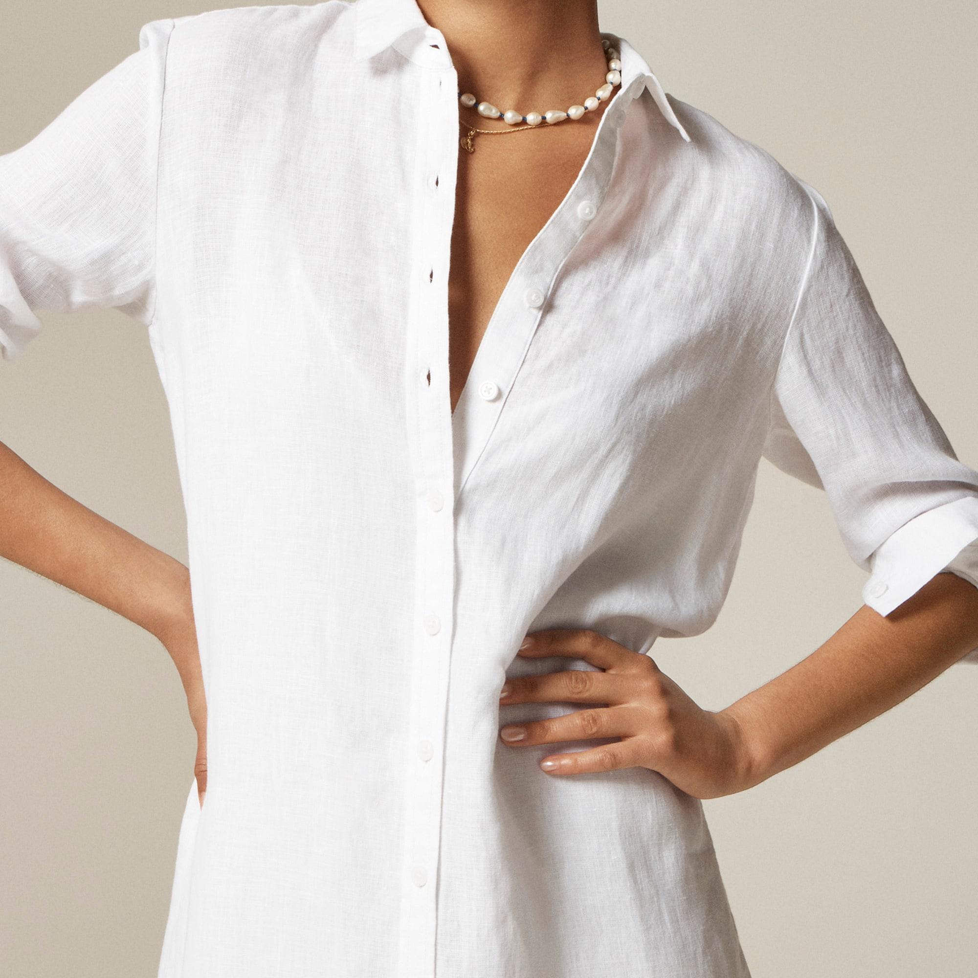 Tunic shirtdress in linen Product Image