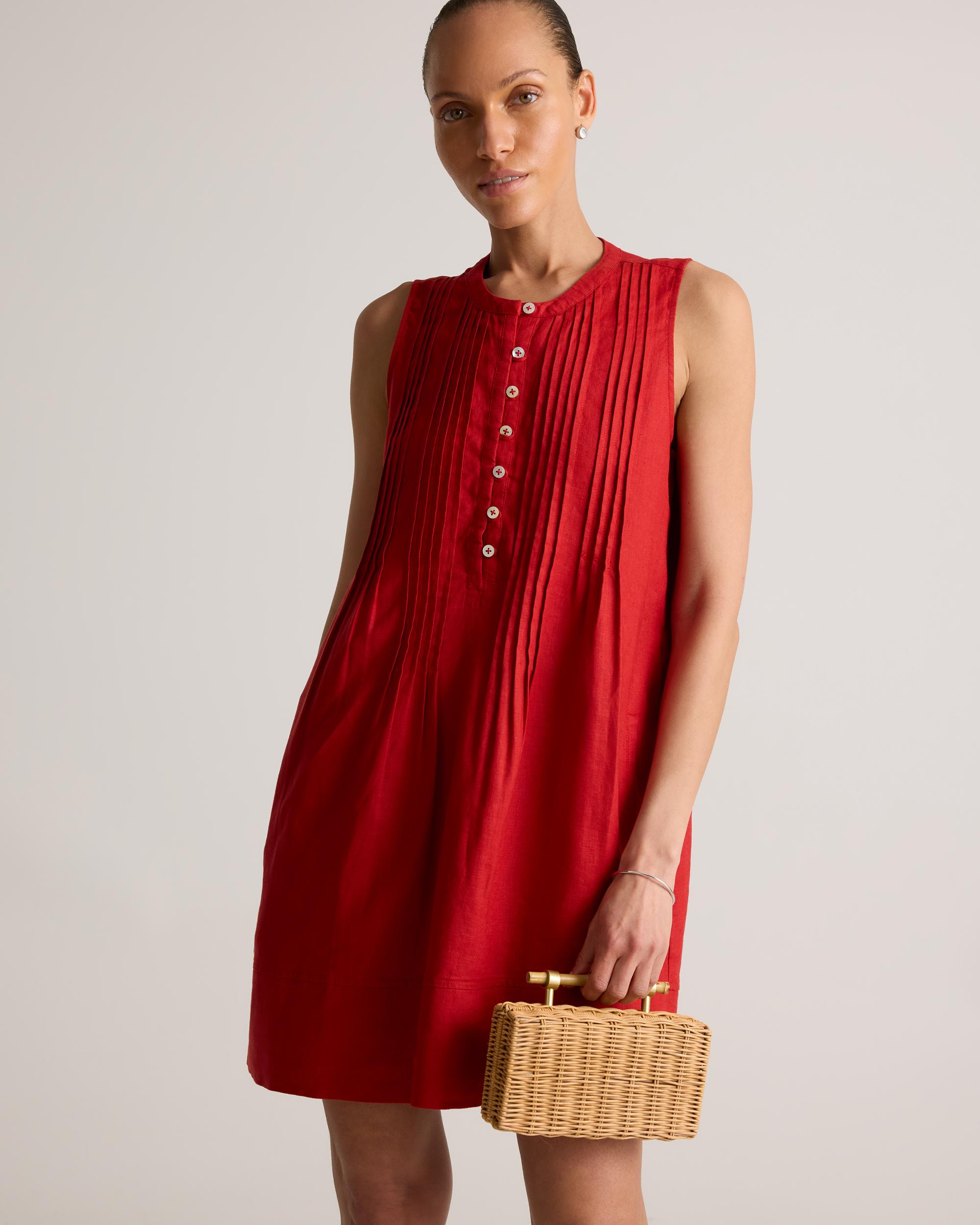 Quince | Women's 100% European Linen Sleeveless Swing Dress Product Image