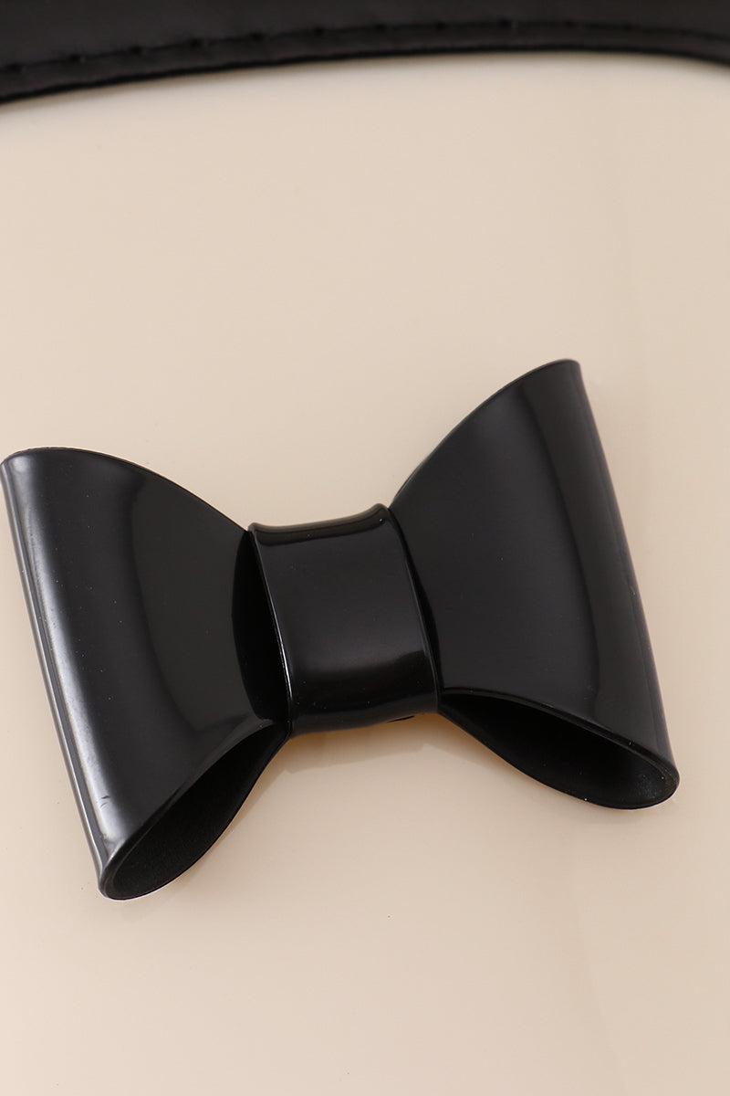 White & black bow rain boots Product Image