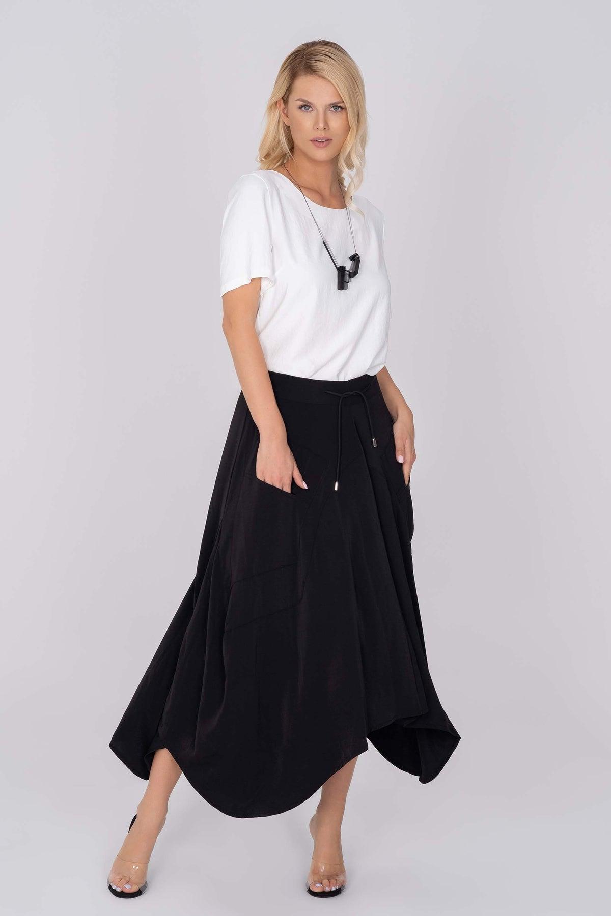 Ever Sassy by Dolcezza Black Midi Skirt Product Image