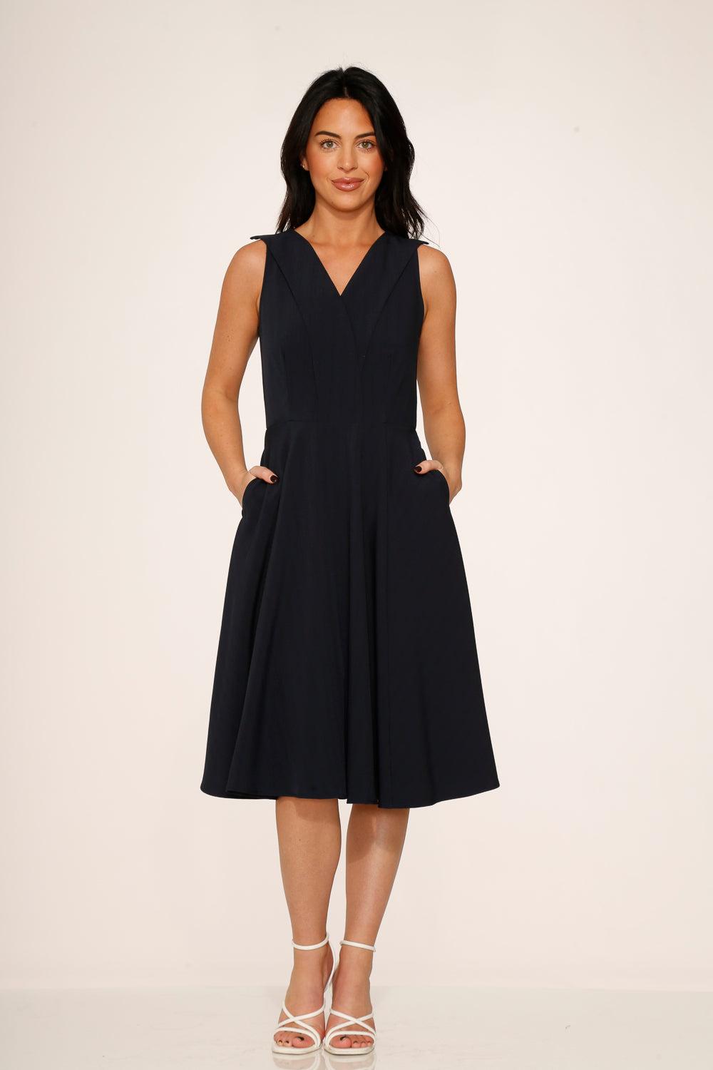 Navy Blue Swing Dress Product Image