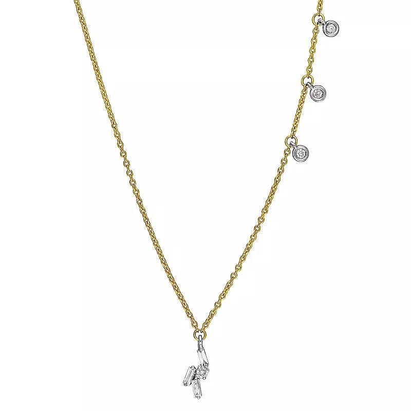 Stella Grace Two-Tone 1/4 Carat T.W. Diamond Station Necklace, Women's, Size: 17", 14k Two Tone Product Image
