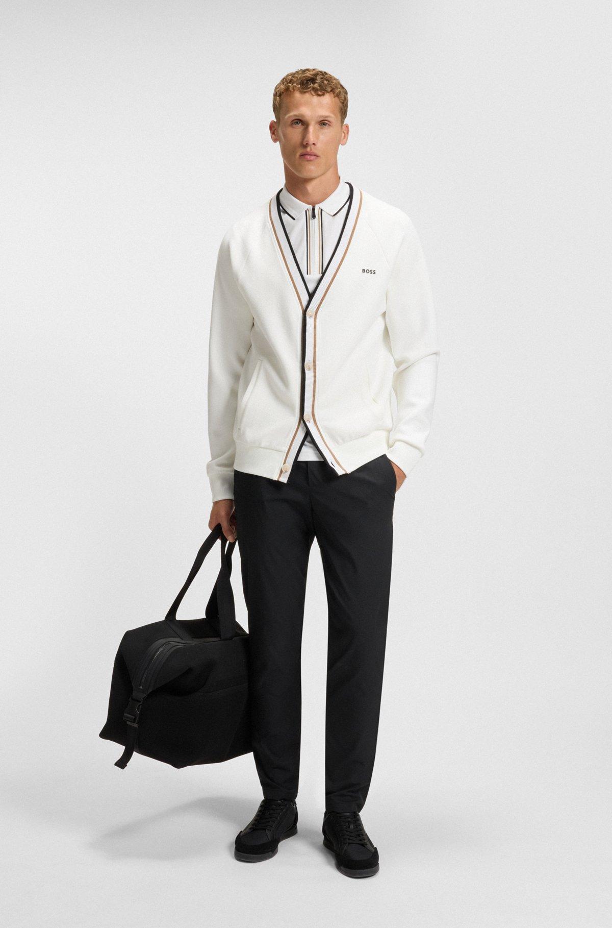 BOSS - Slim-fit polo shirt in quick-dry stretch cotton - White Product Image