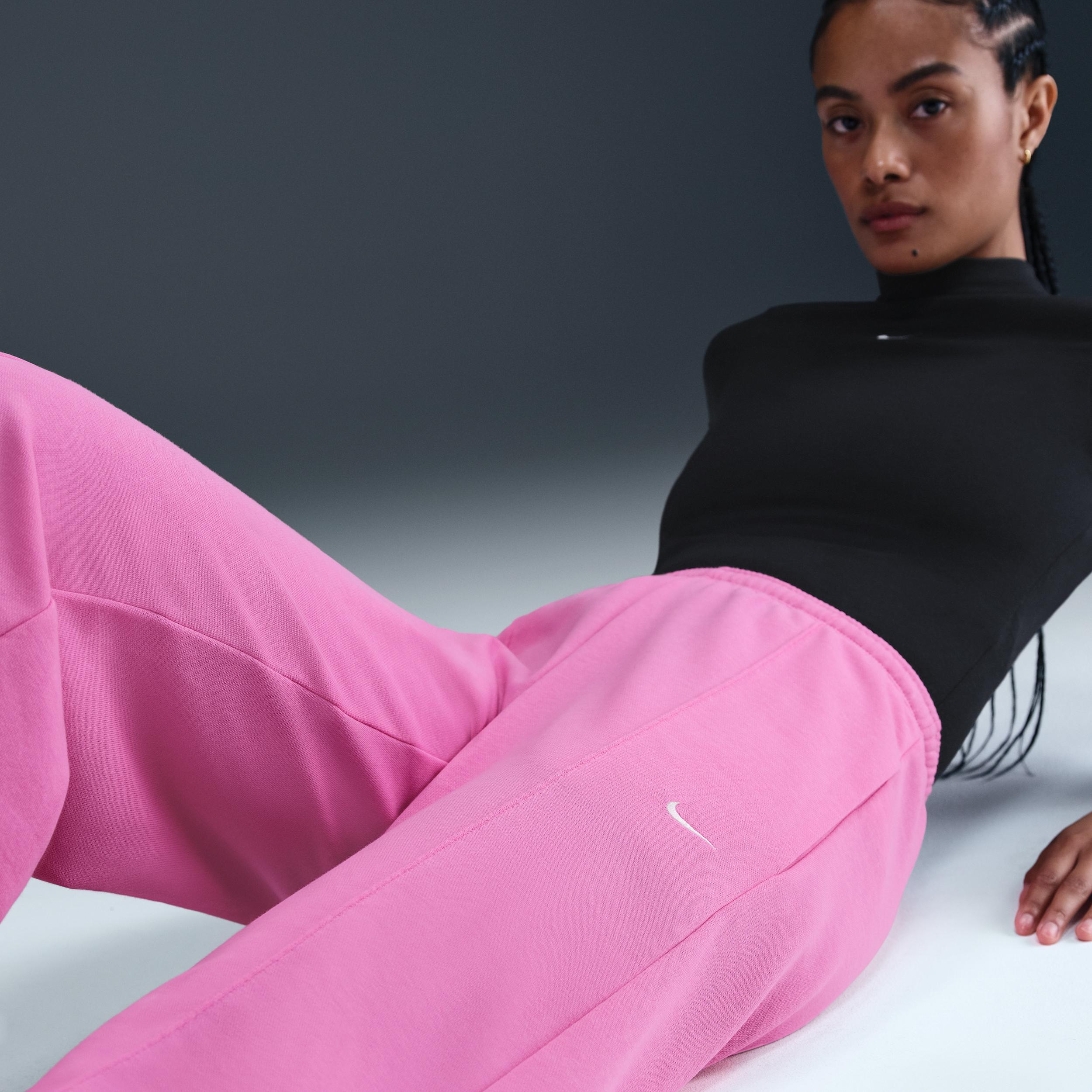 Womens Nike Sportswear Chill Terry Mid-Rise French Terry Open-Hem Sweatpants | HF6457-675 Product Image