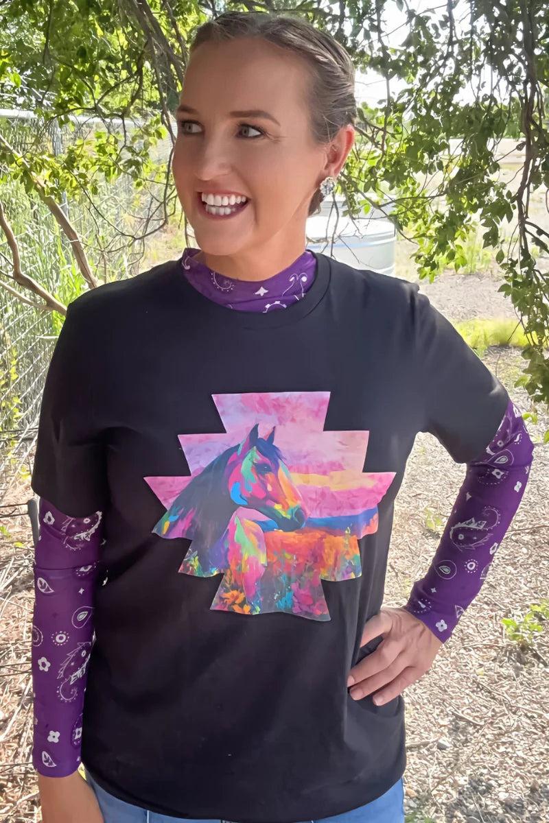 Sterling Kreek Bandana Babe Purple Mesh Top Product Image