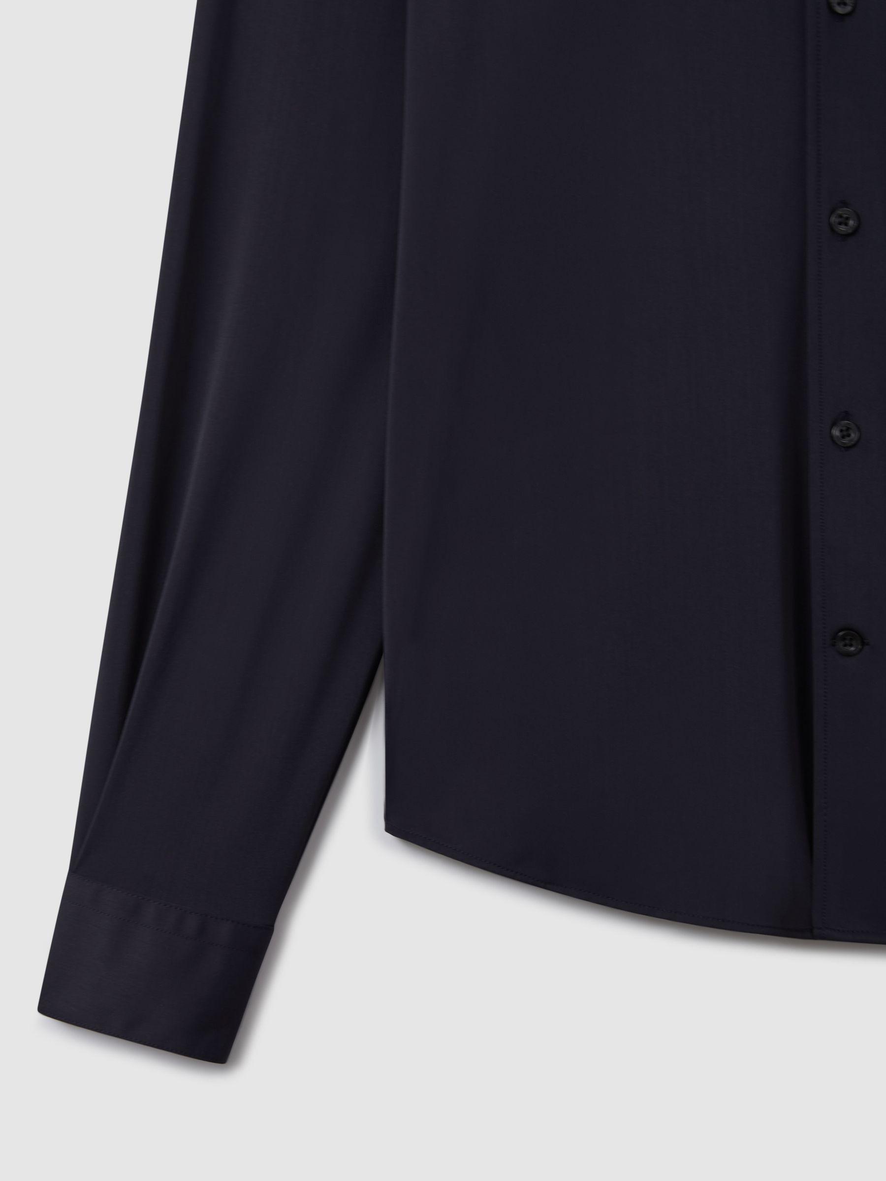 Long-Sleeve Slim-Fit Travel Shirt in Navy Product Image