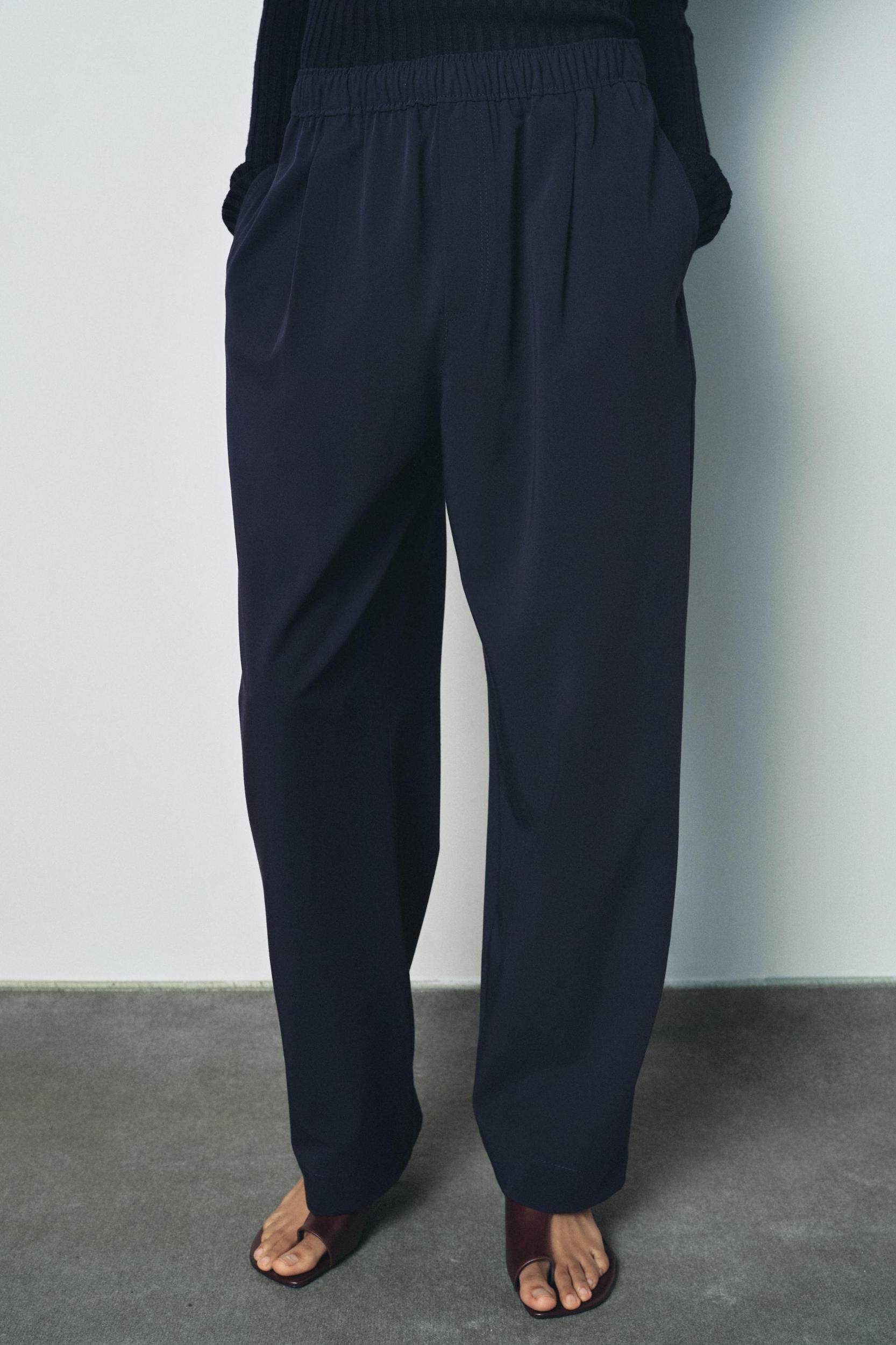 CONTRAST DRAWSTRING PANTS ZW COLLECTION Product Image