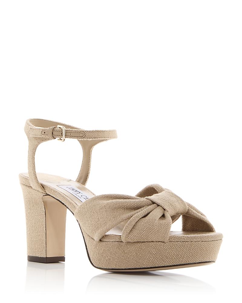 Womens Heloise 80MM Linen Platform Sandals Product Image