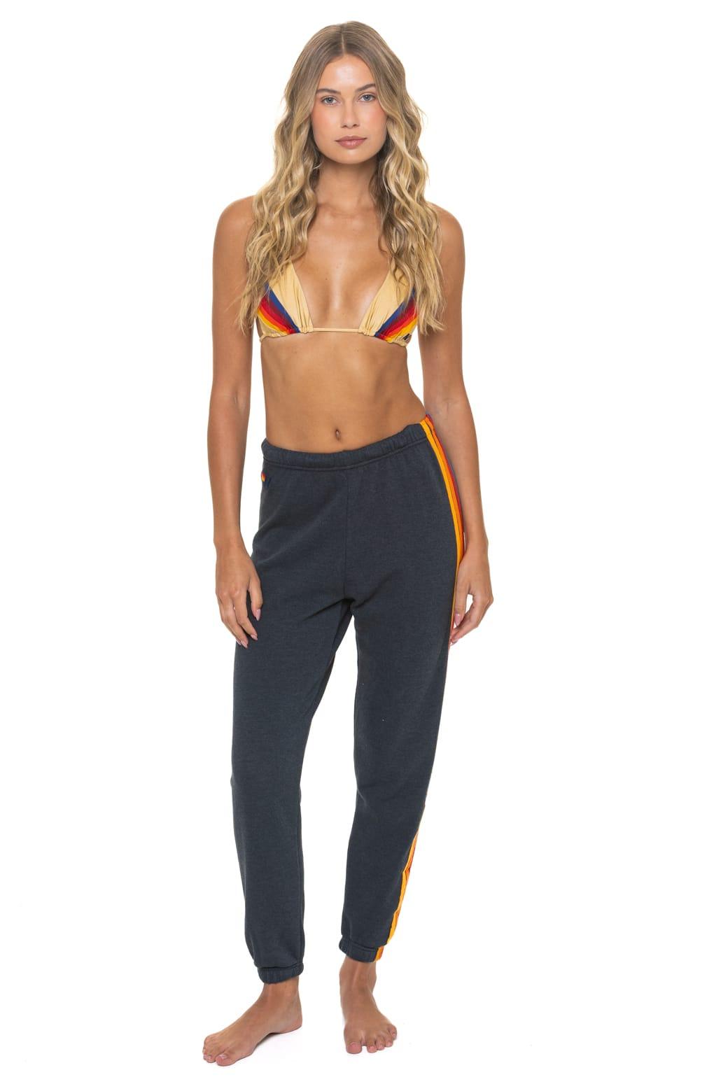 5 STRIPE SWEATPANTS - CHARCOAL Female Product Image