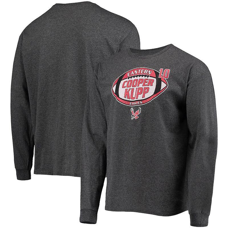 Mens Original Retro Brand Cooper Kupp Heathered Black Eastern Washington Eagles Long Sleeve T-Shirt Product Image