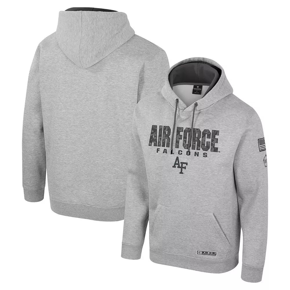 Men's Colosseum Heather Gray Air Force Falcons Oorah OHT Military Appreciation Pullover Hoodie, Size: 2XL, Afa Grey Product Image
