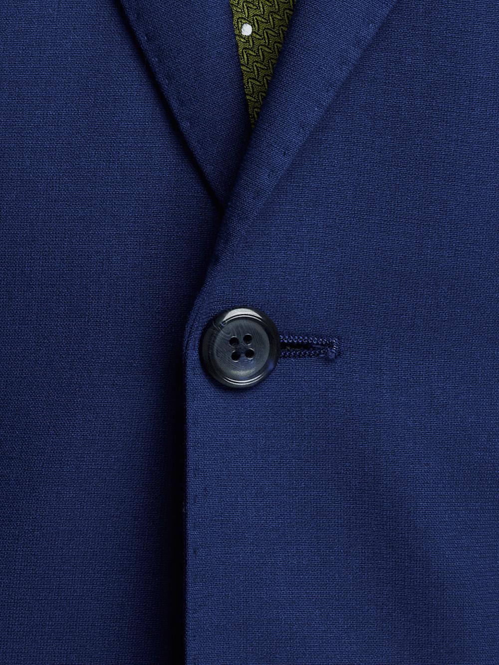 Wool Stretch Bengaline Single Breasted Peak Lapel Suit - Blue Product Image
