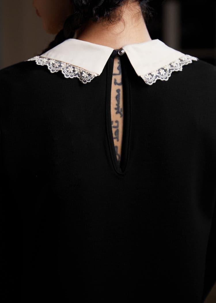 Laced Leaf Shift Dress Product Image