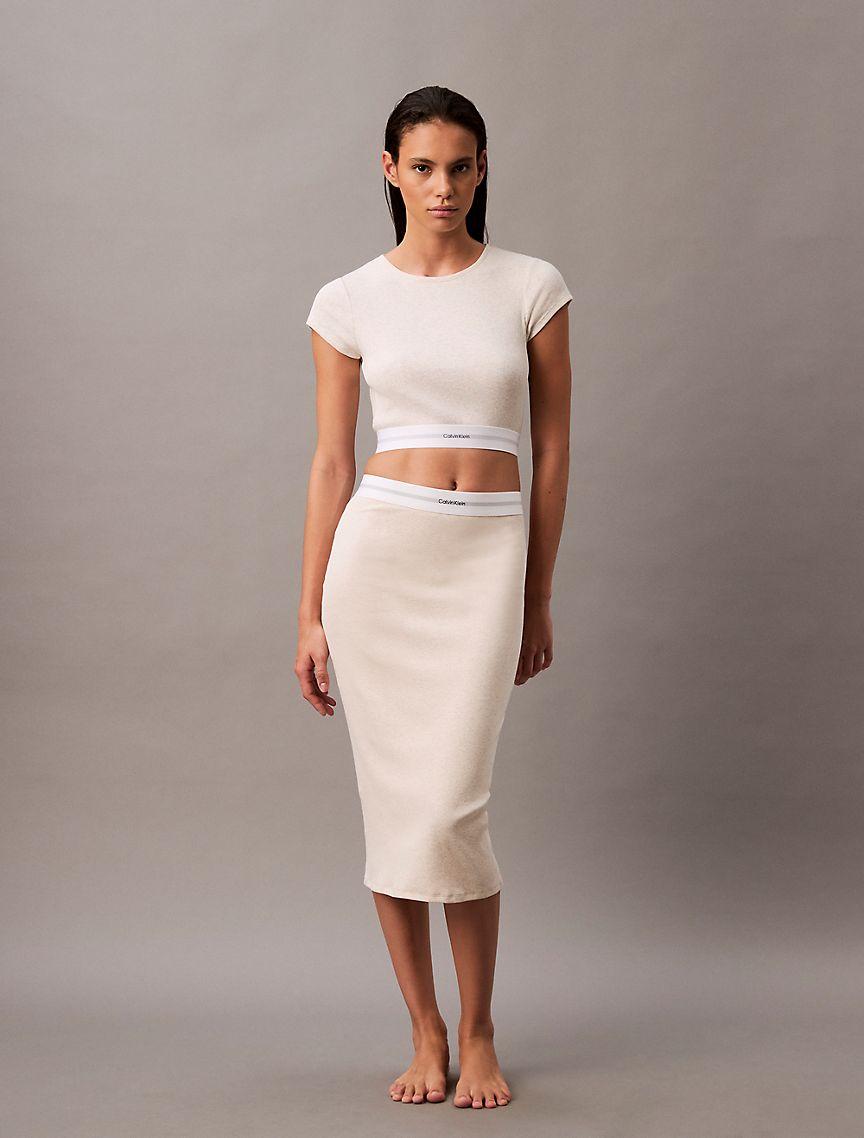 Cotton Stretch Rib Skirt Product Image