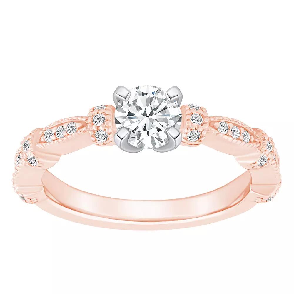 Alyson Layne 14k Gold 1/2 Carat T.W. Diamond Embellished Band Engagement Ring, Women's, Size: 10, Two Tone Product Image