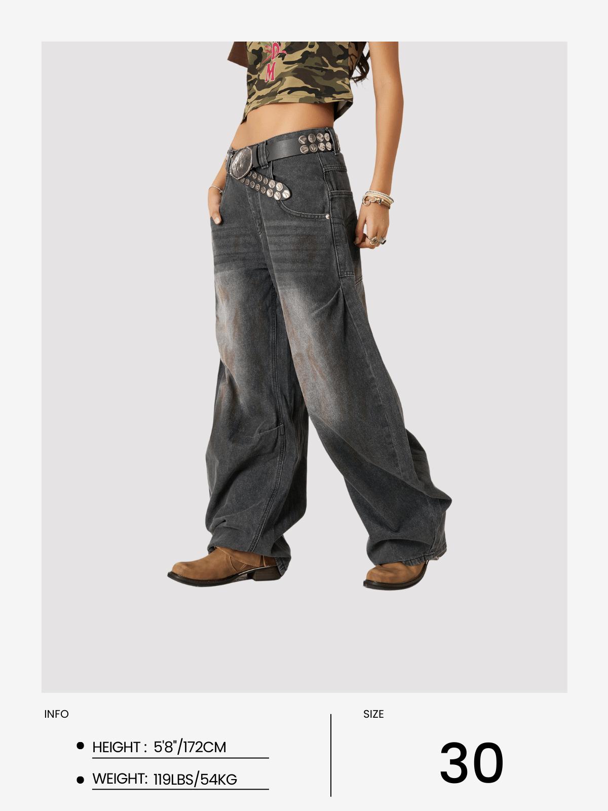 Aelfric Eden Dirty-Dyed Super Baggy Barrel Jeans Product Image