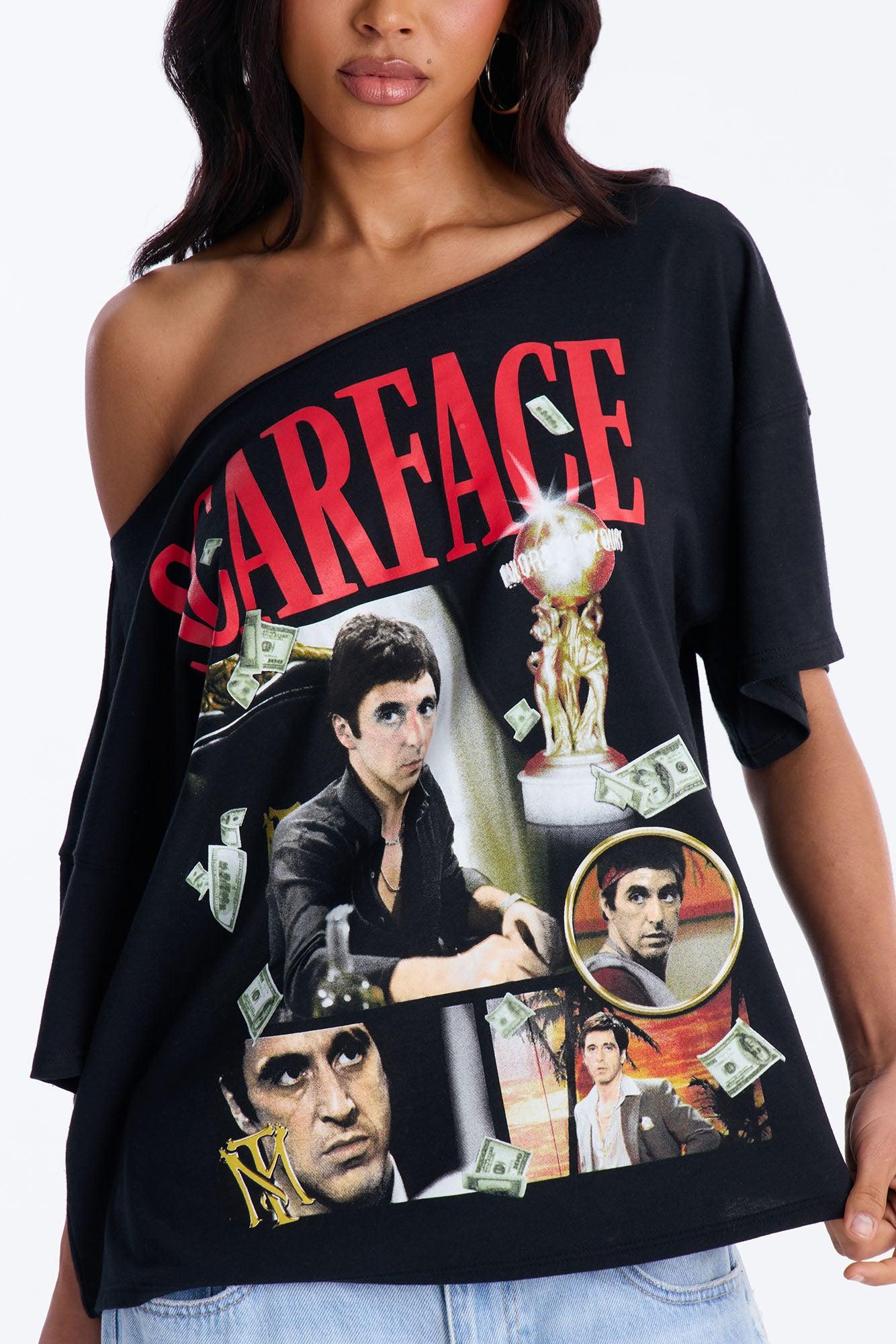 Scarface Off Shoulder Tee - Black Female Product Image