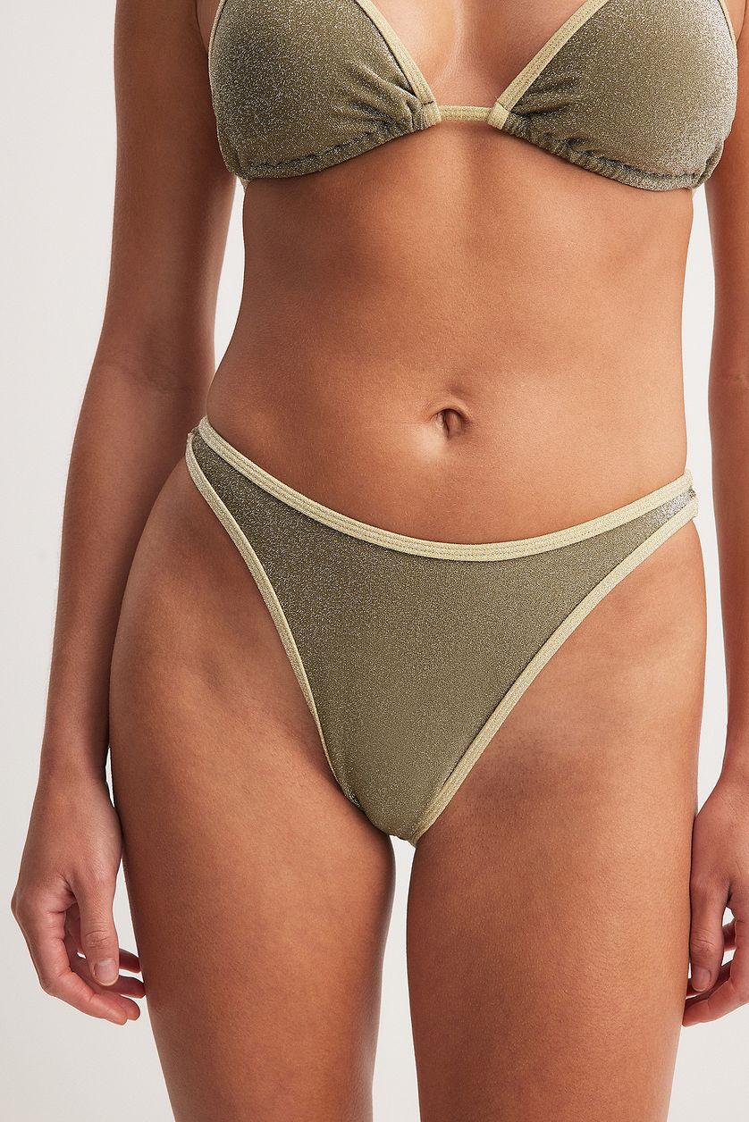Glittery Contrast Detail Bikini Panty Product Image