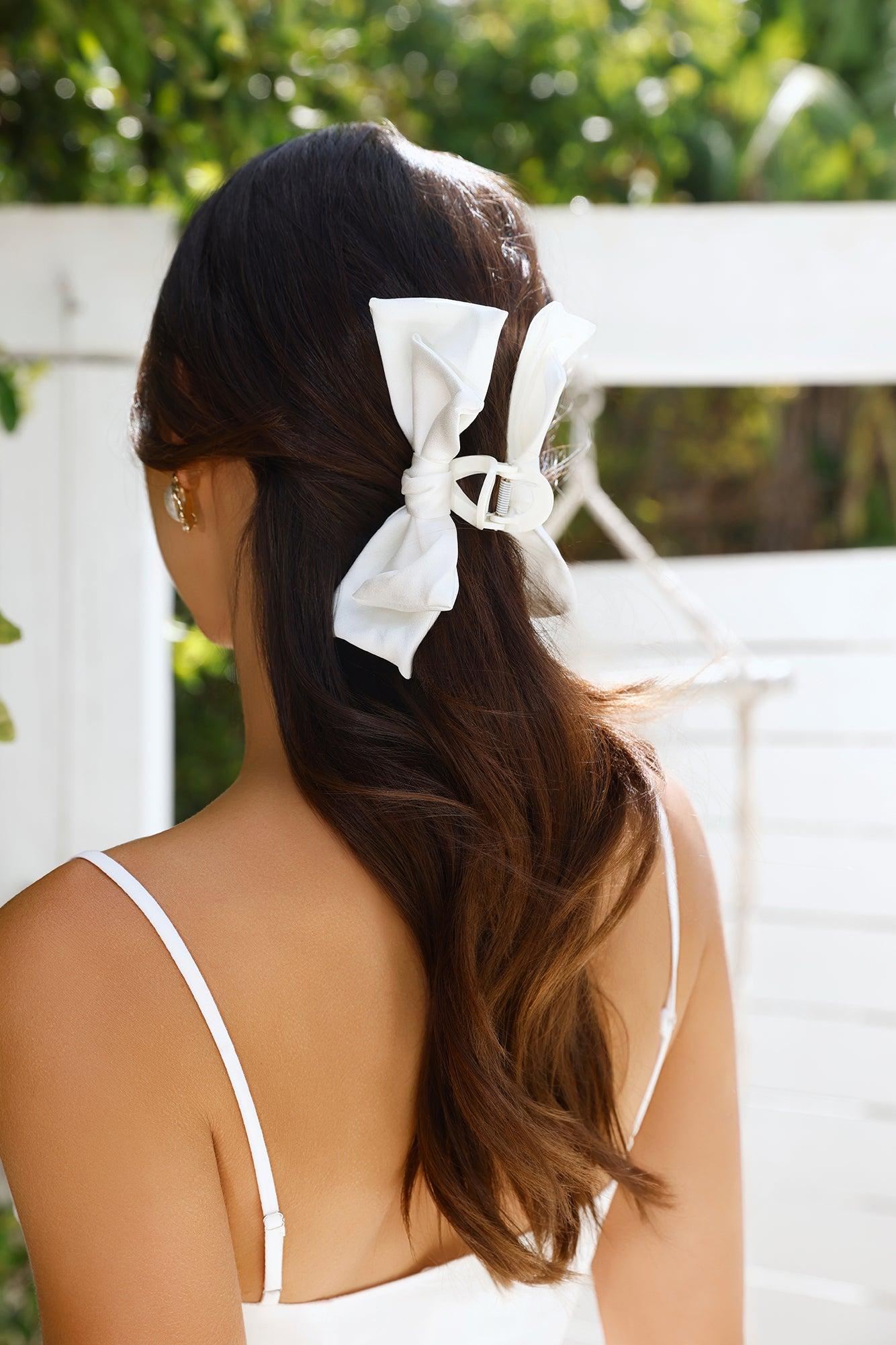 Fancy Bow Claw Clip Cream Product Image