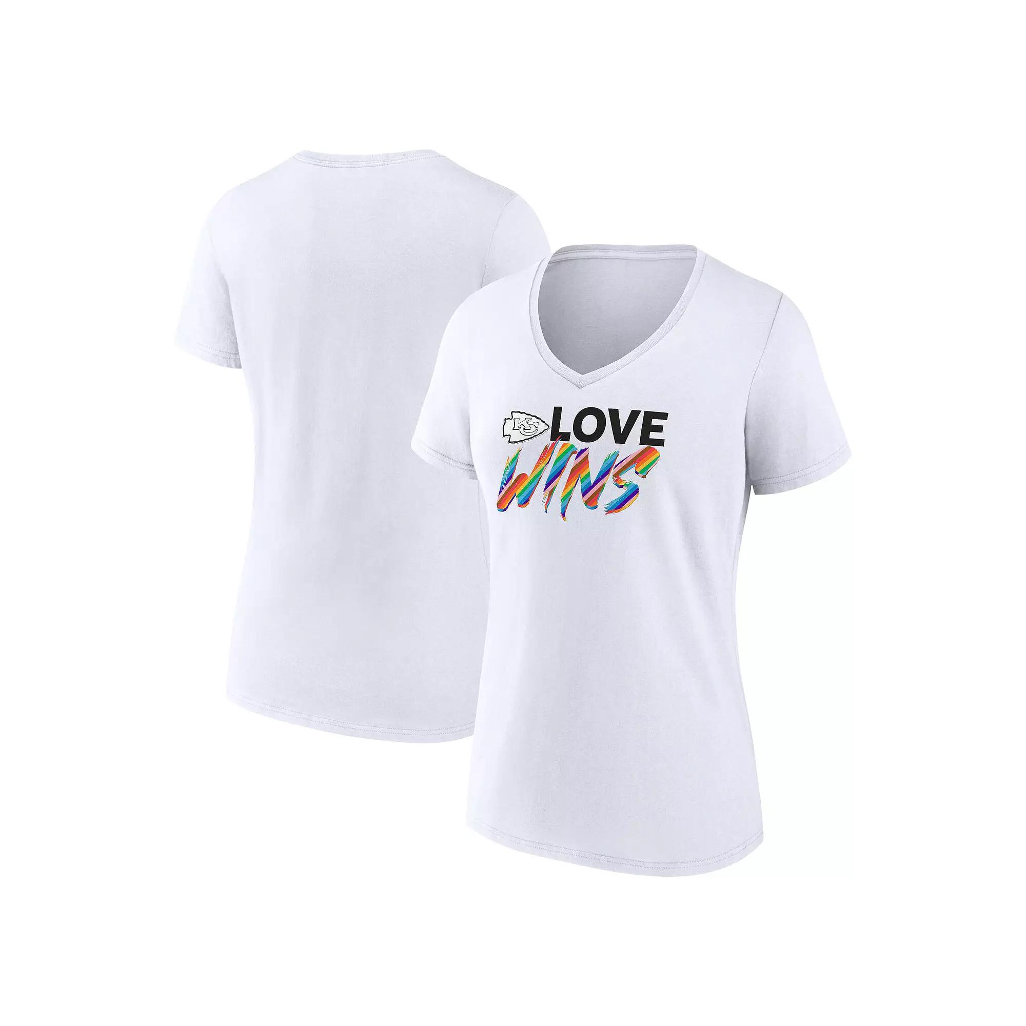 Women's Fanatics White San Francisco 49ers Love Wins V-Neck T-Shirt,  Product Image
