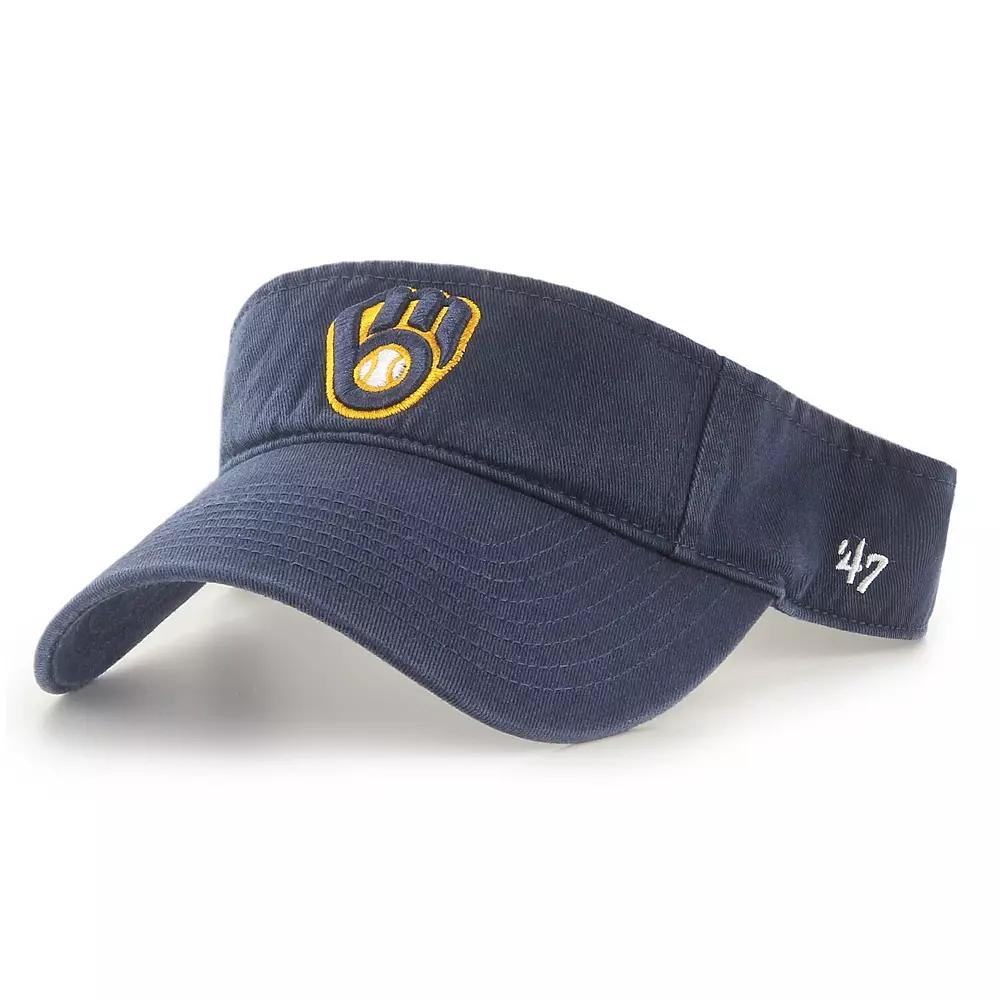 Men's '47 Navy Milwaukee Brewers Clean Up Logo Visor, Blue Product Image