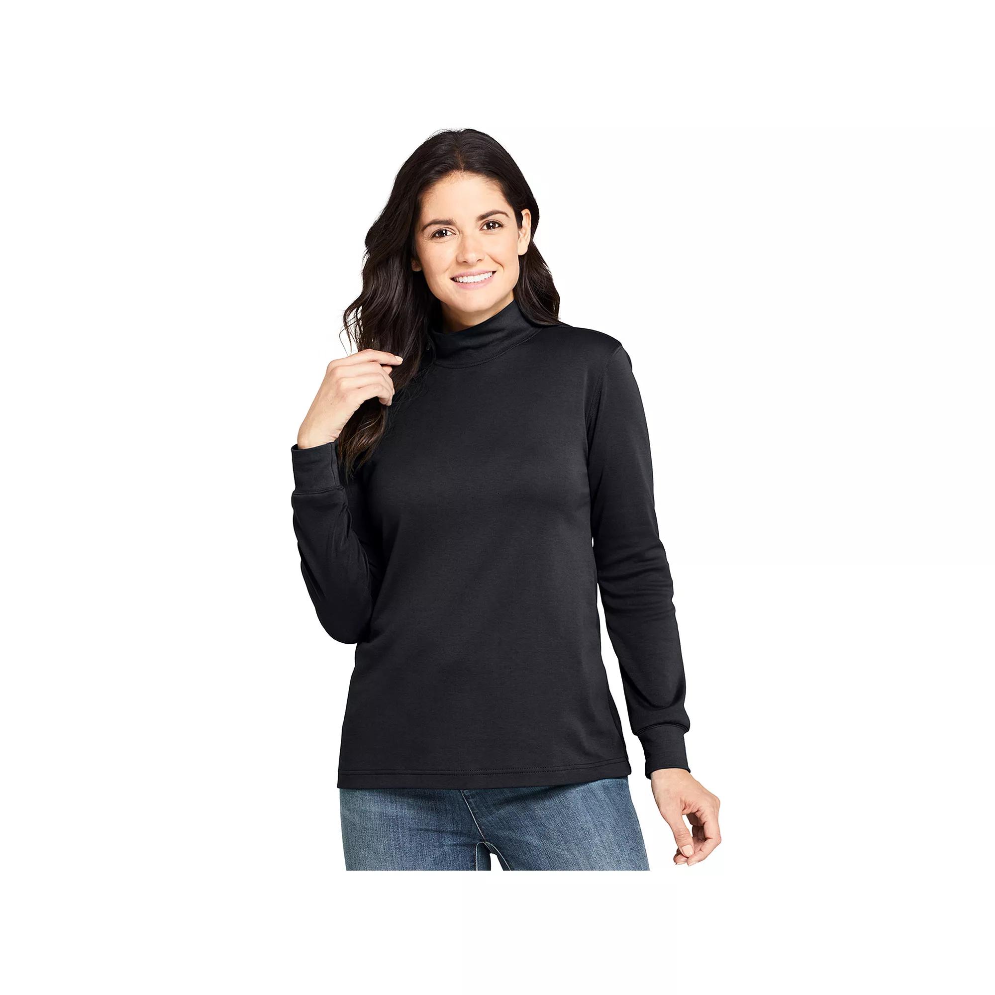 Petite Lands' End Relaxed Long Sleeve Mockneck Top, Women's,  Product Image