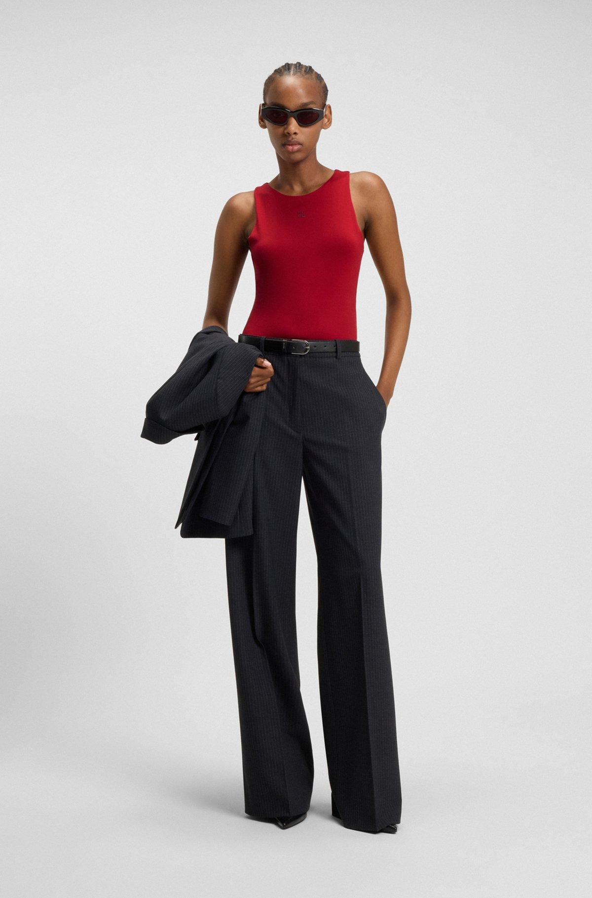 Stretch-jersey bodysuit with stacked logo Product Image