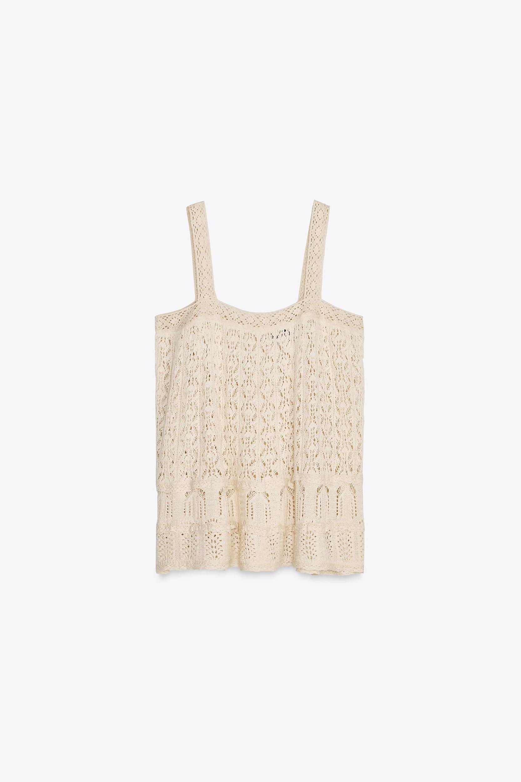 POINTELLE KNIT LACE TOP Product Image