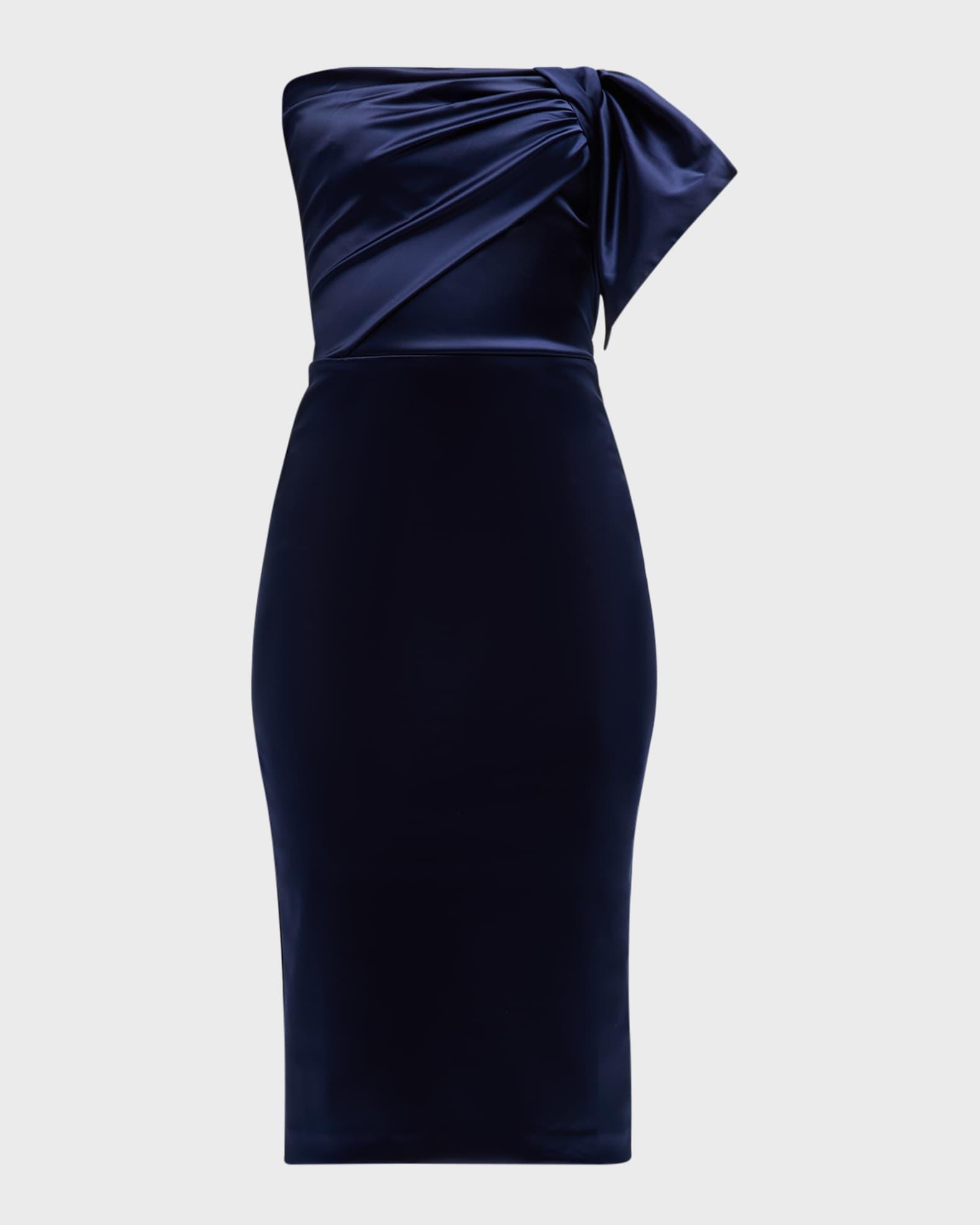 Strapless Bodycon Satin Dress Product Image