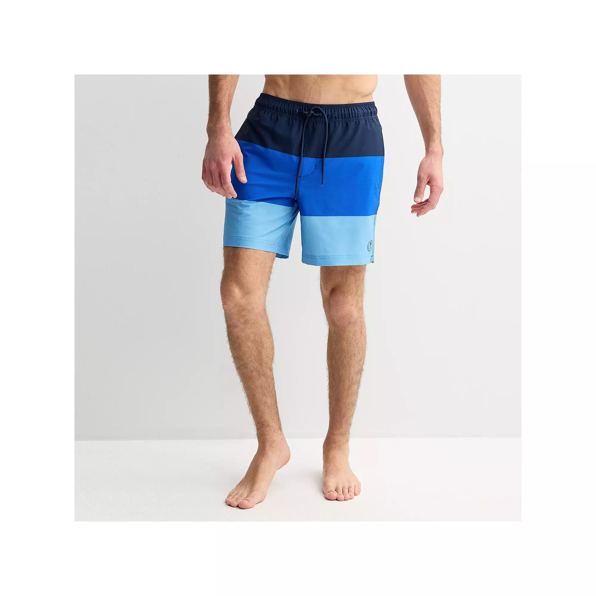 Men's Trinity Coast 7" Colorblock Swim Trunks, Size: XL 7 INCH, Blue Product Image
